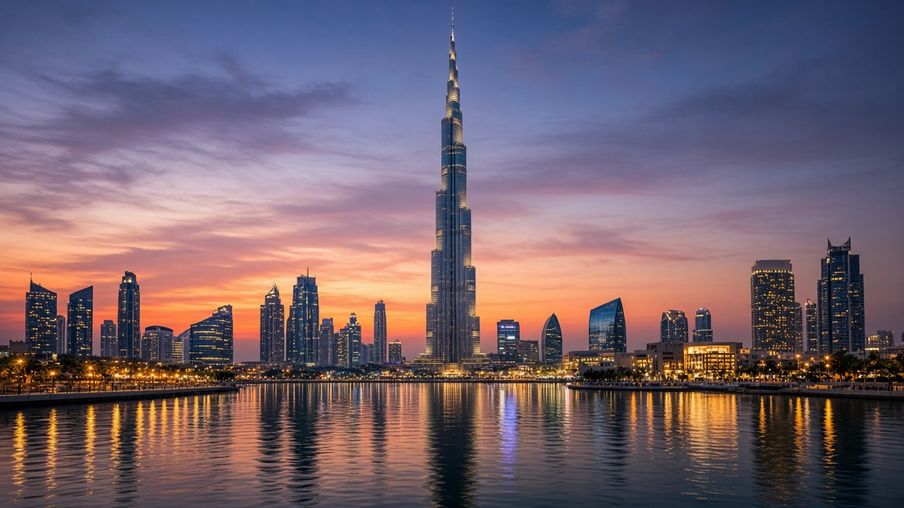 Burj Khalifa skyline in Dubai, United Arab Emirates