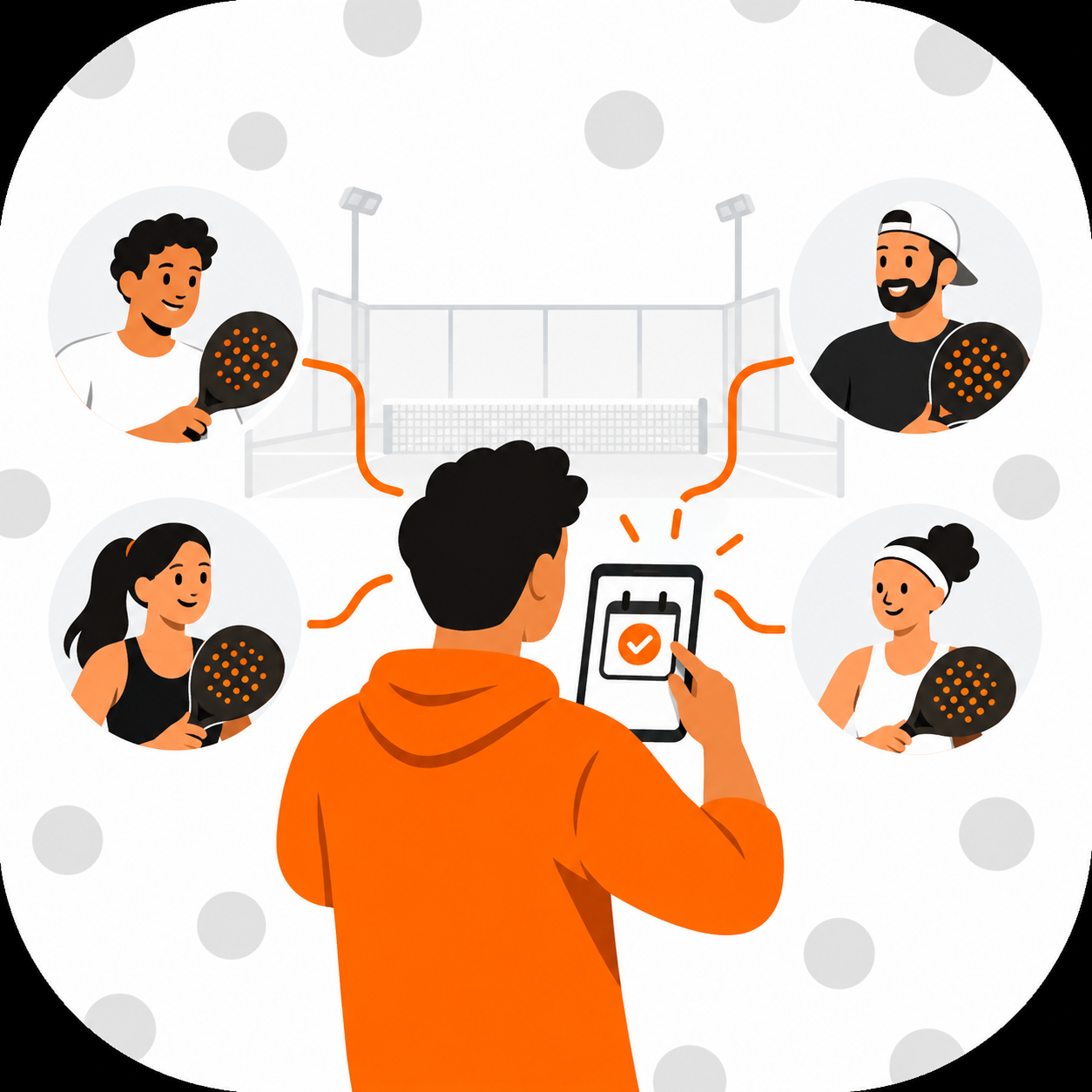 Booking a padel match with friends on Padel Frens
